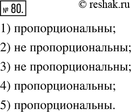 Изображение 80. Пропорциональны ли следующие величины:1) длина стороны прямоугольника и его площадь при условии, что вторая сторона прямоугольника неизменна;2) длина стороны...